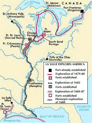 La Salle's explorations in America