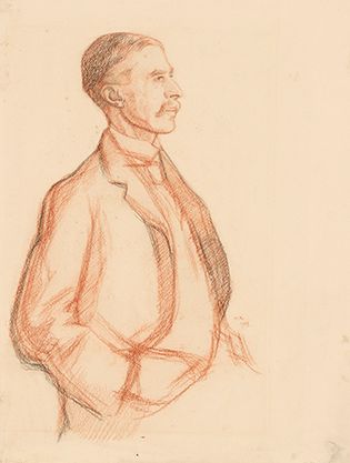 A.E. Housman, detail of a drawing by William Rothenstein, 1906; in the National Portrait Gallery, London.