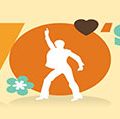 Graphic artwork represents music of the seventies - (source file includes the fifties, sixties, eighties, and nineties, 50s, 60s, 70, 80s, 90s, decades)