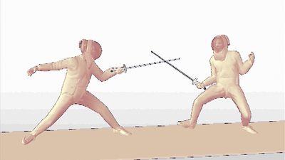 Watch: A parry and riposte in fencing
