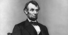 Abraham Lincoln, three quarter length portrait.