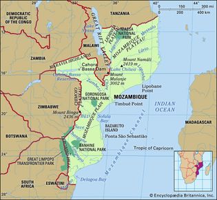 Physical features of Mozambique