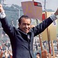 Richard M. Nixon. Richard Nixon during a 1968 campaign stop. President Nixon