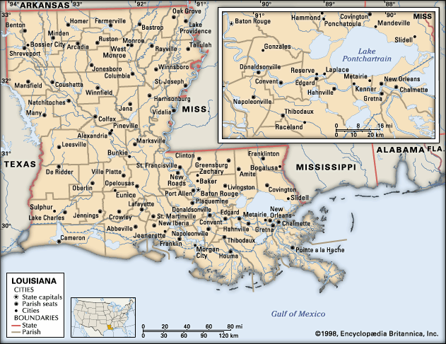 map of Louisiana